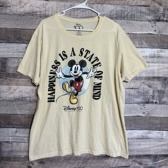 Disney 100th Mickey Mouse Happiness Is A State Of Mind T-shirt Size XL - Picture 1 of 7